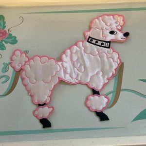 Vintage Quilted Poodle Appliqué Pink and Black
